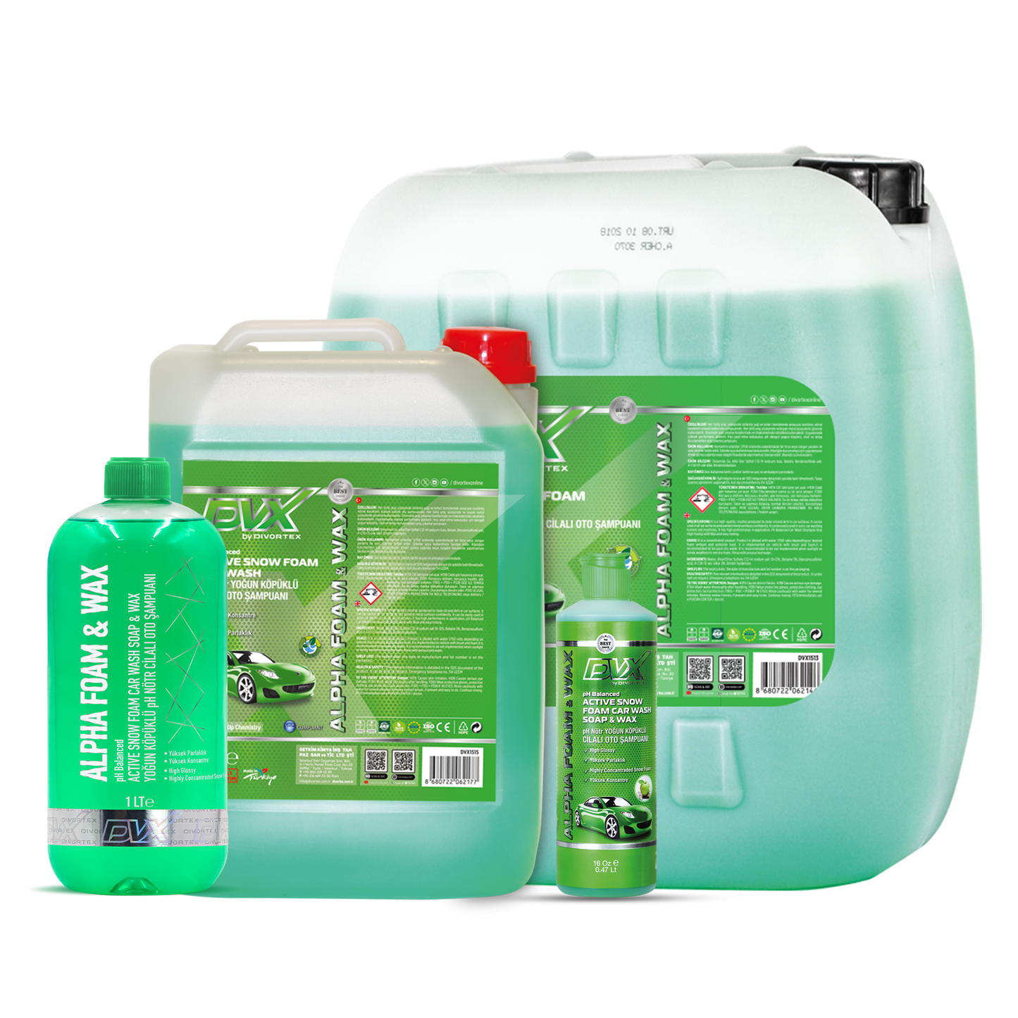 pH balanced car shampoo, caustic and solvent free, safe for ceramic coatings and paint protection.