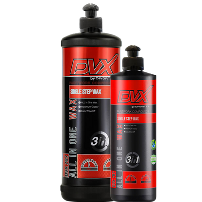 DVX All in One Single Step Compound Polish removes scratches, holograms, and defects while protecting car paint in one step.