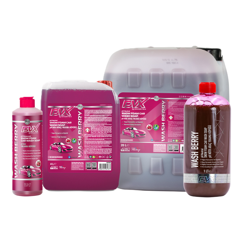 pH balanced car shampoo safe for ceramic coating and paint protection, biodegradable and non-toxic.